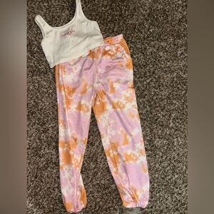 PJ set. Joggers and cropped tank top. Size 9.